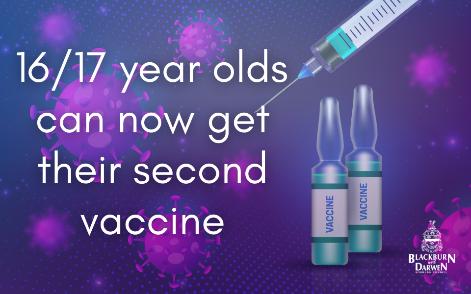 16 and 17 year olds invited to come forward for their second Covid Vaccination