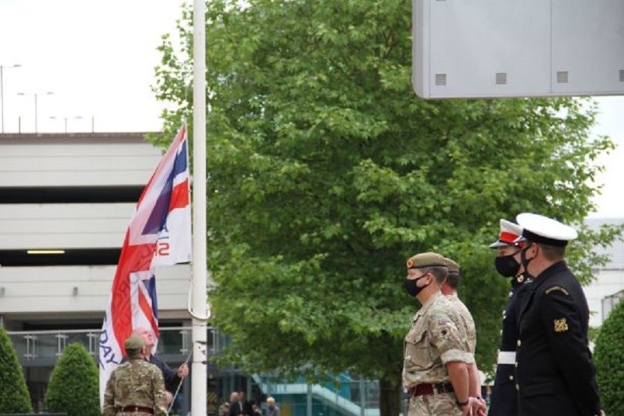 Flags raised in support of Armed Forces