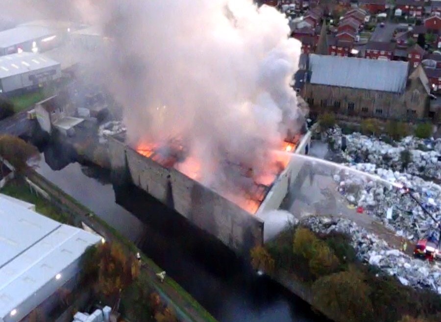 Major fire at former plastics site in Blackburn now under control