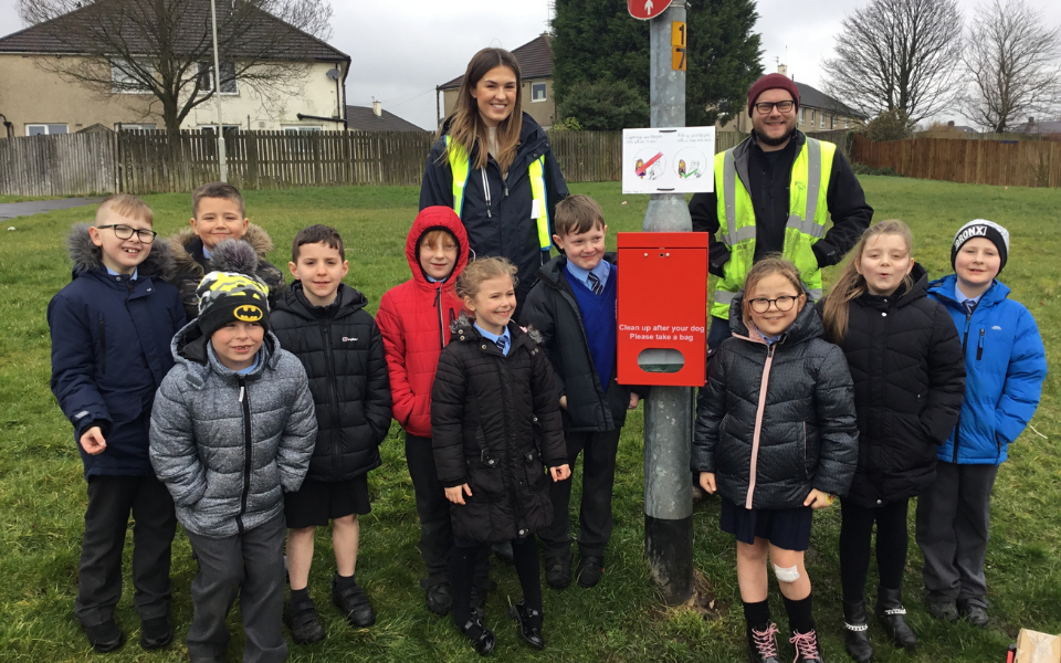 Local school on a dog-poo defying mission