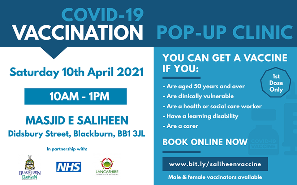 Blackburn mosque hosts pop-up vaccination clinic