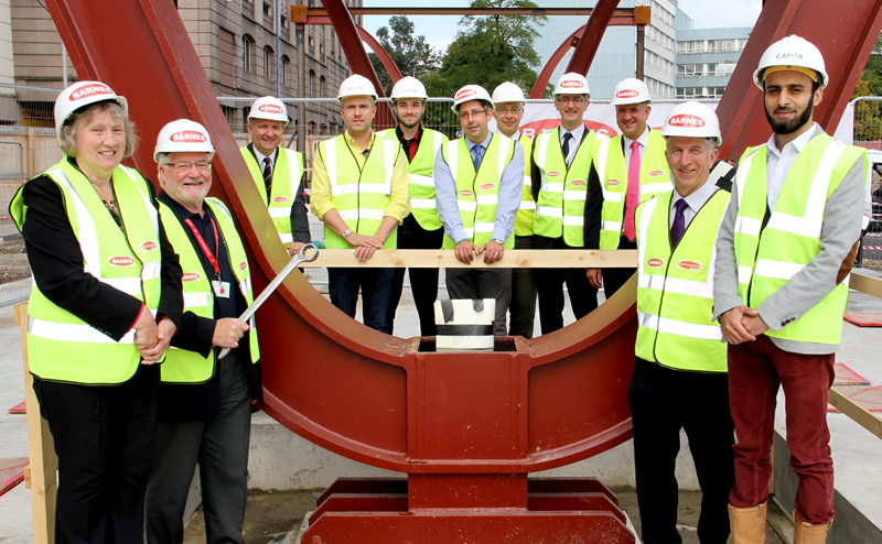 Steel signing ceremony at bus station