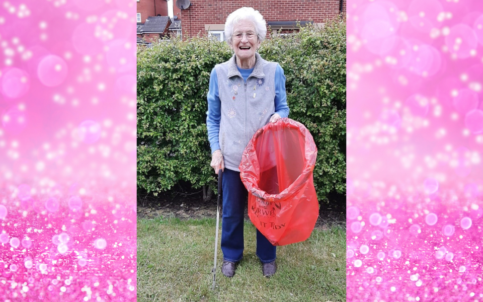 Litter picking Nan turns 90!